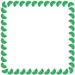 Cute frame made of orange slices on white background