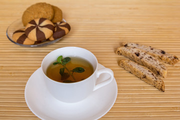 mint tea and biscuits