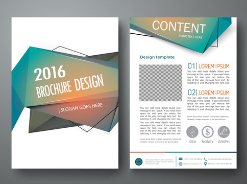 Vector magazine,modern flyers brochure,cove,annual report,design templates,layout with green abstract polygons background in a4 size,To adapt for business poster,information,presentation,illustration
