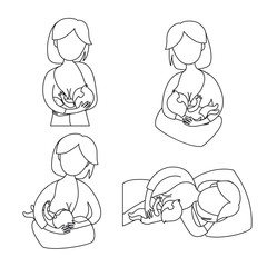 Mother breastfeeding baby