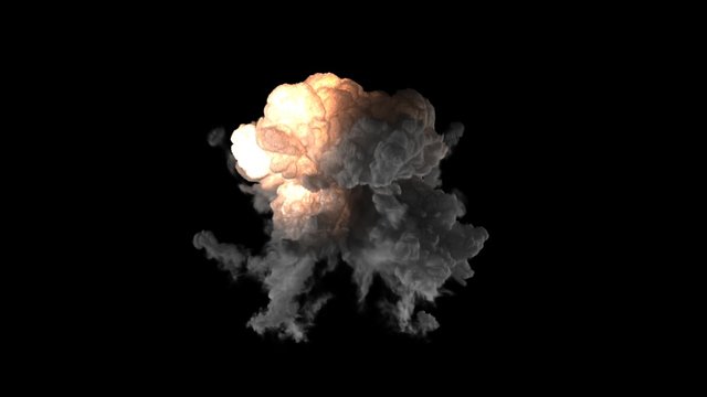 bomb explosion rendered in PNG with alpha channel