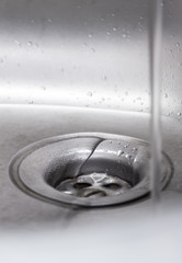 Drain hole in the kitchen sink