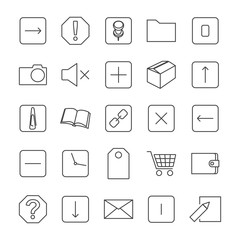 Icons of thin lines, vector illustration.