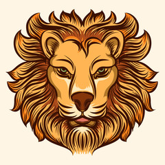 Naklejka na ściany i meble Lion head vector illustration