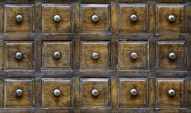 Old wooden drawers