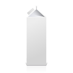 Juice and milk blank white carton boxes  3d. Isolated object. Vector illustration. Mock-up packages