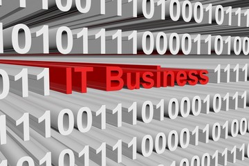 IT business is presented in the form of binary code