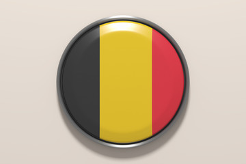 Fototapeta premium Button with Belgium flag