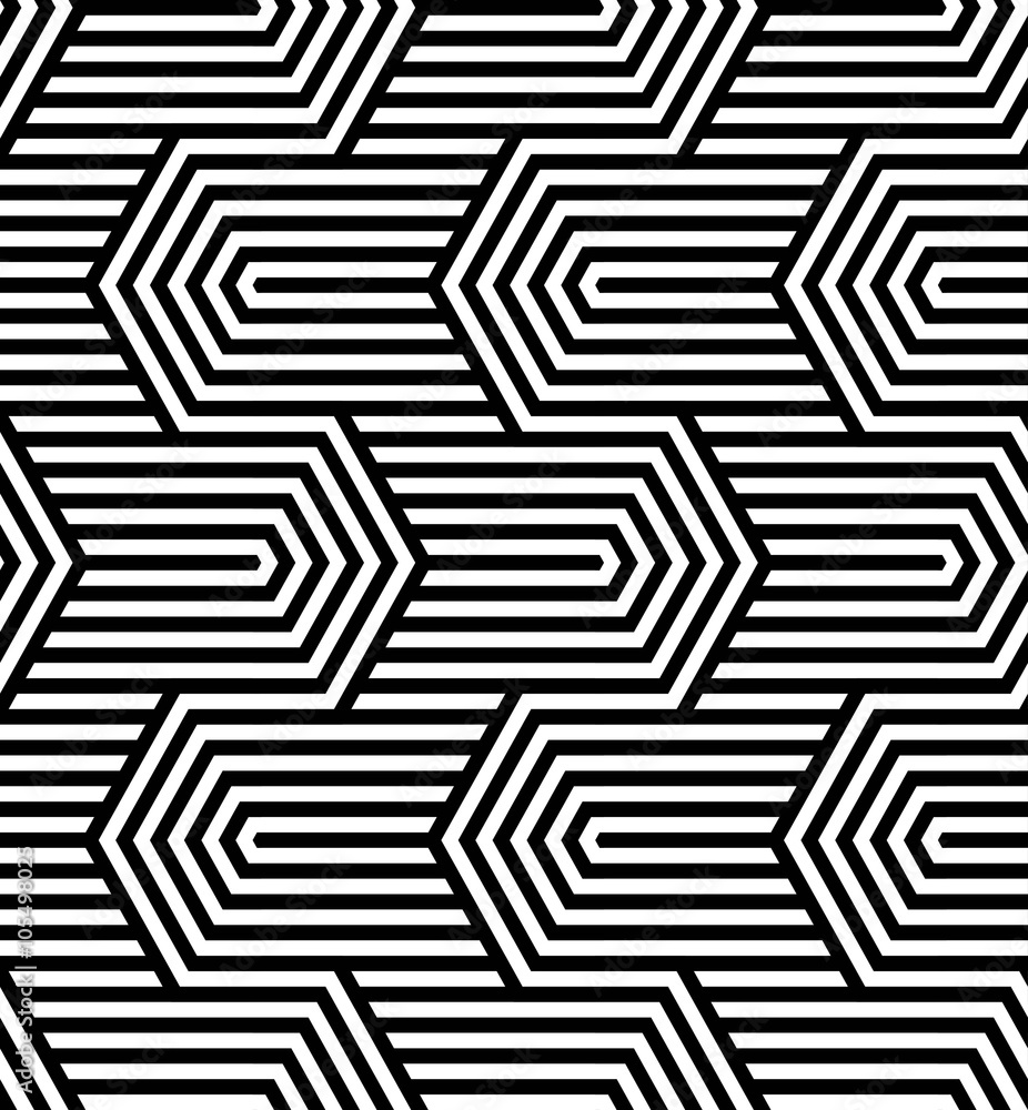 Wall mural vector seamless texture. modern abstract background. repeated monochrome pattern of polygonal lines 