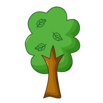 Tree icon, cartoon style