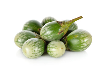 eggplant with stem on white background