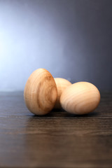 Three Wooden Eggs