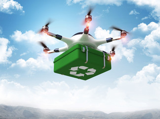recycle 3d drone - obrazy, fototapety, plakaty