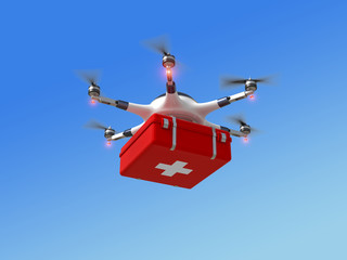 red cross drone - obrazy, fototapety, plakaty