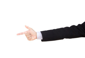 Businessman and gesture topic: a man in a black suit and white s