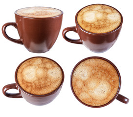 Espresso coffee in a ceramic dish, isolate on a white background
