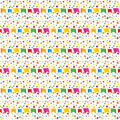 Background of June Festival with colorful banderoles and colorful dots