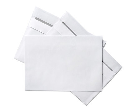 Blank envelopes, isolated on White