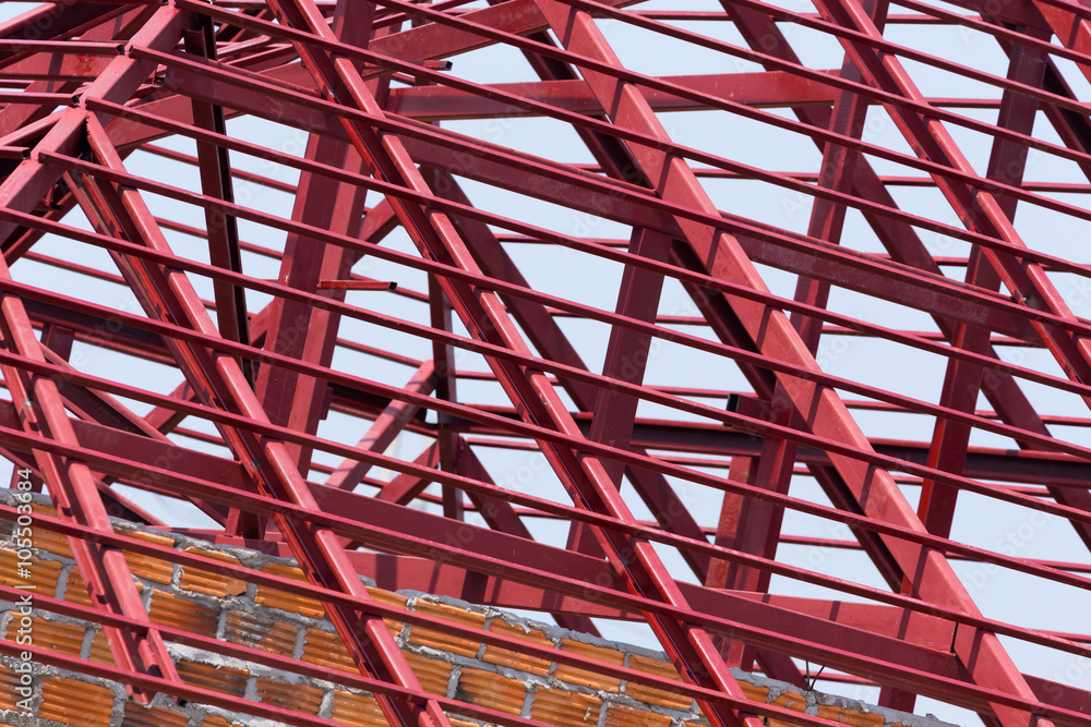 Canvas Prints structural steel beam on roof of building residential