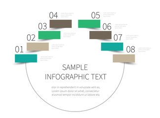 infographics mind map template / vector business map with half circle template graphic