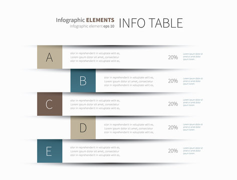 infographics table lines / vector presentation wall lines with shadow and cut effect