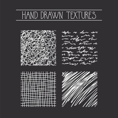 A set of hand drawn textures. Vector.
