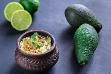 Bowl of guacamole hummus