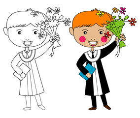 Vector of Graduate man