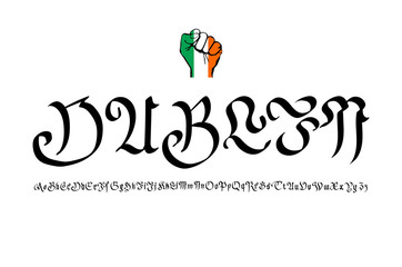 Retro Typography, Vintage Travel Greeting label on blurry background 