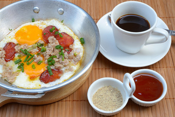 Eggs pan breakfast.
