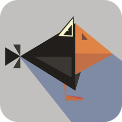 Crow icon low poly