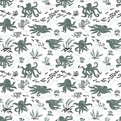 Octopus seamless pattern