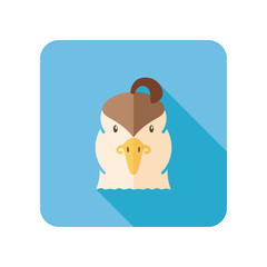 Quail flat icon. Animal head vector symbol