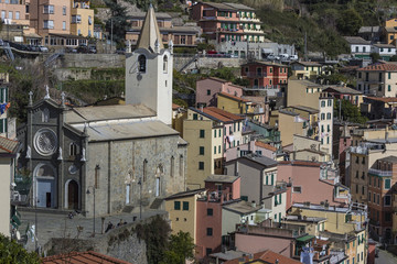 Riomaggiore village in Italy. Riomaggiore is one of five famous