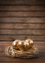 Fototapeta na wymiar Three Golden Eggs 