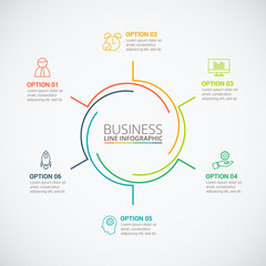 Obraz premium Thin line flat circle for infographic.