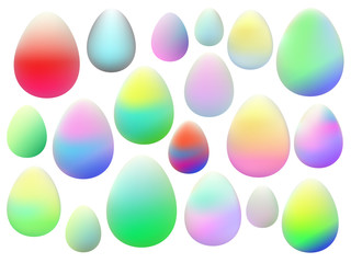 Easter eggs vector clipart set