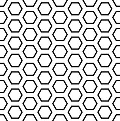 Vector modern seamless geometry pattern hexagon, black and white honeycomb abstract geometric background, subtle pillow print, monochrome retro texture, hipster fashion design