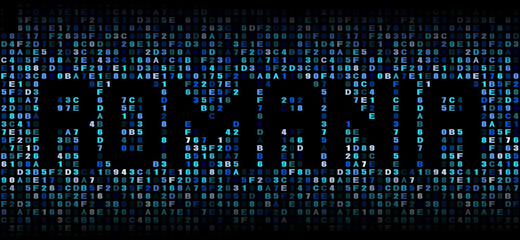 Romania text on hex code illustration