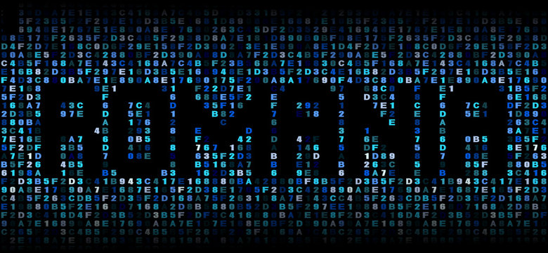 Romania text on hex code illustration