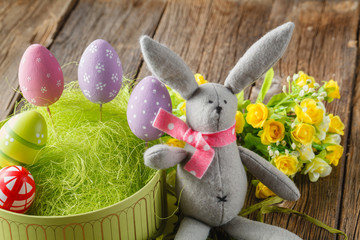 Handmade textile Easter rabbit