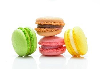 Sweet and colourful french macaroons