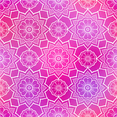 Seamless flower pattern doodle pink