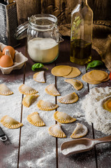 Preparing homemade tortellini