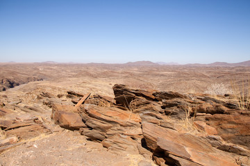 Fototapeta na wymiar Looking over Mountains of Kuiseb Pass, Namibia.