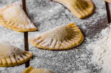 Preparing homemade tortellini
