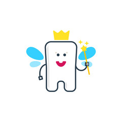 Cute tooth fairy with wings