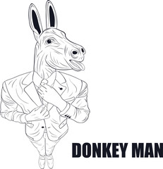 Fototapeta na wymiar Cartoon character donkey