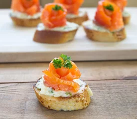 Deurstickers canapes with red fish © rufar