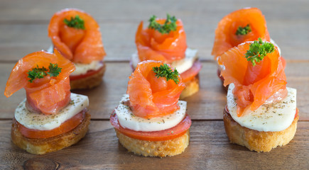 canapes with red fish